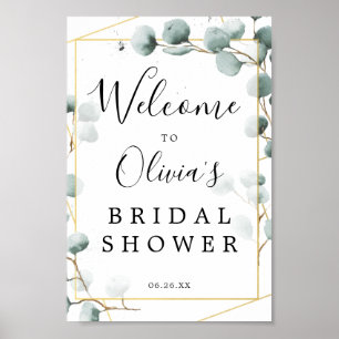 Eucalyptus Greenery Bridal Shower Welcome Sign