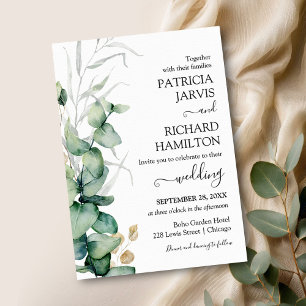 Eucalyptus Greenery Budget Wedding Invitation