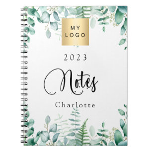 Eucalyptus greenery business logo 2023 notebook