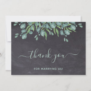 Eucalyptus Greenery Chalkboard Wedding Officiant Thank You Card
