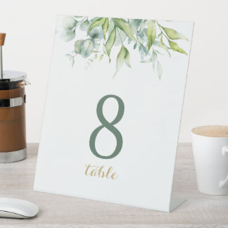 Eucalyptus greenery elegance fresh design pedestal sign