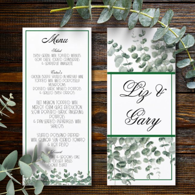 Eucalyptus Greenery Elegant Botanical Boho Menu (Creator Uploaded)