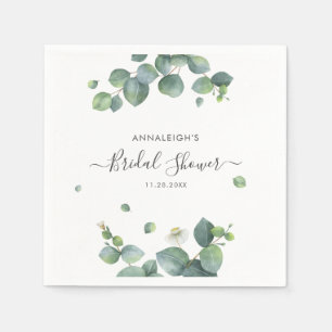 Eucalyptus Greenery Elegant Bridal Shower Paper Napkin