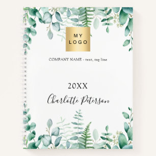 Eucalyptus greenery elegant business logo notebook