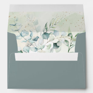 Eucalyptus Greenery Elegant Green Wedding Envelope