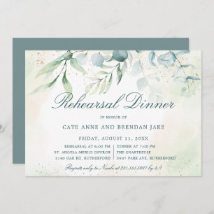 Eucalyptus Greenery Elegant Rehearsal Dinner Invitation
