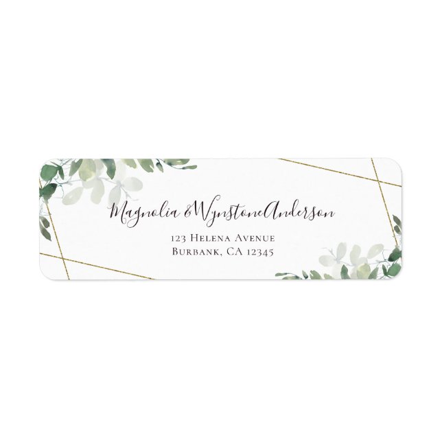 Eucalyptus Greenery Elegant Wedding Label (Front)