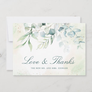 Eucalyptus Greenery Elegant Wedding Thank You Card