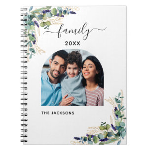 Eucalyptus greenery family photo name notebook