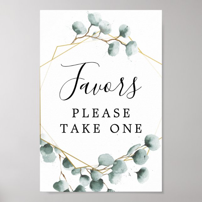 Eucalyptus Greenery Favors Sign (Front)