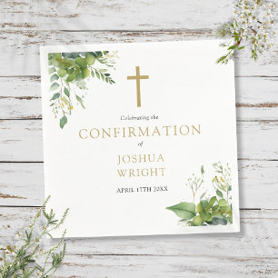 Eucalyptus Greenery Floral Confirmation Napkin