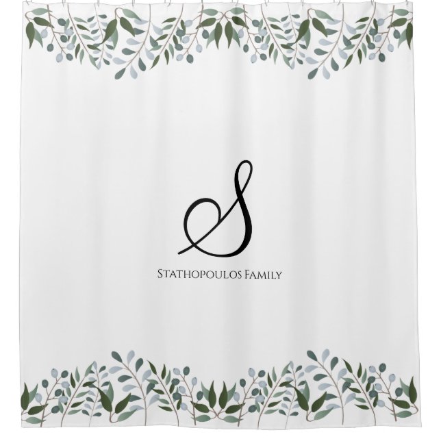 Eucalyptus Greenery Floral Family Name  (Front)