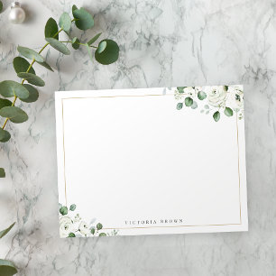Eucalyptus greenery Floral Personalized Stationery Card