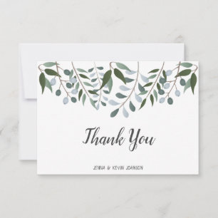 Eucalyptus Greenery Floral Thank You Card