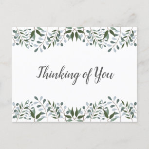Eucalyptus Greenery Floral Thinking Of You Postcard