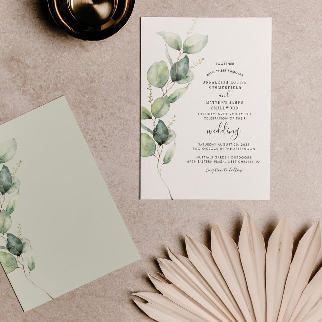 Eucalyptus Greenery Foliage Botanical Wedding Invitation (Creator Uploaded)