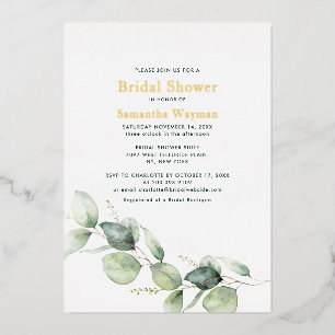 Eucalyptus Greenery Foliage Bridal Shower Gold