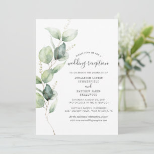 Eucalyptus Greenery Foliage Wedding Reception  Invitation