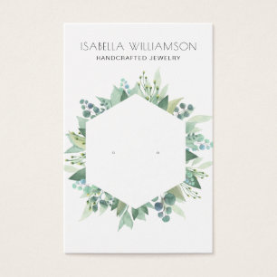 Eucalyptus Greenery Frame Earring Jewellery Card