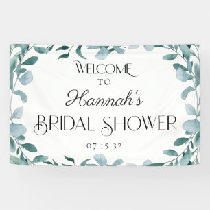 Eucalyptus Greenery Frame Green Shower Welcome Banner