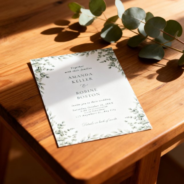 Eucalyptus Greenery Frame Wedding Invitation (Creator Uploaded)