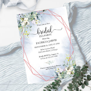  Eucalyptus Greenery Geometric Bridal Tea Party In Invitation