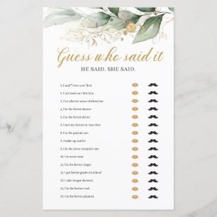 Eucalyptus greenery gold guess who said it game