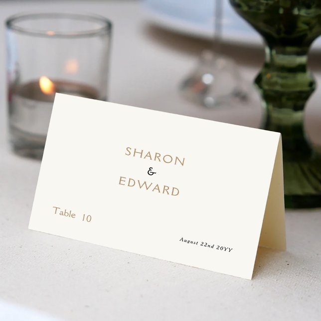 Eucalyptus Greenery & Gold Guest Names Place Card (Creator Uploaded)