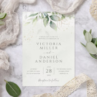 Eucalyptus Greenery Gold Leaves Botanical Wedding