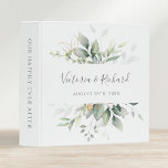 Eucalyptus Greenery Gold Leaves Elegant Wedding Binder<br><div class="desc">Beautiful wedding album featuring watercolor eucalyptus and gold leaves.</div>