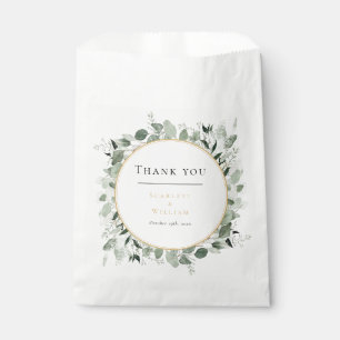 Eucalyptus Greenery Gold Sage Green Wedding Favour Bag