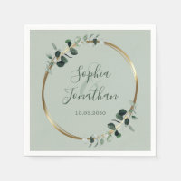 Eucalyptus Greenery Gold Sage Personalized Wedding