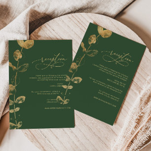 Eucalyptus Greenery gold Wedding Details Enclosure Card