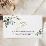 Eucalyptus Greenery Gold Wedding Online RSVP Cards<br><div class="desc">Designed to coordinate with our Boho Greenery wedding collection,  this customizable business card size online RSVP card,  features watercolor greenery leaves with calligraphy graphic text,  paired with a classy serif in black. Matching items available.</div>