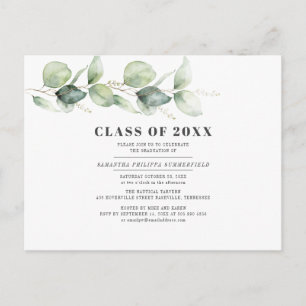 Eucalyptus Greenery Graduation 2022 Grad Party Invitation Postcard