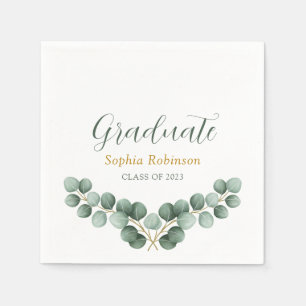 Eucalyptus Greenery Graduation Party Napkin