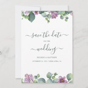 Eucalyptus Greenery Green Purple Green Save The Date