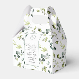 Eucalyptus Greenery Hangover Kit Bridal GroomParty Favor Box