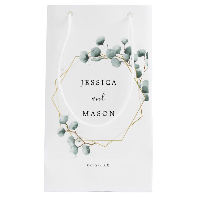 Eucalyptus Greenery Hotel Wedding Gift Bag (Front)