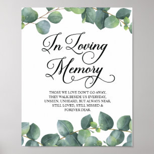 Eucalyptus Greenery In Loving Memory Memorial Sign