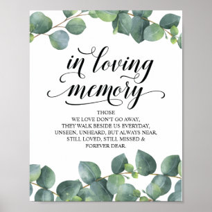 Eucalyptus Greenery In Loving Memory Memorial Sign