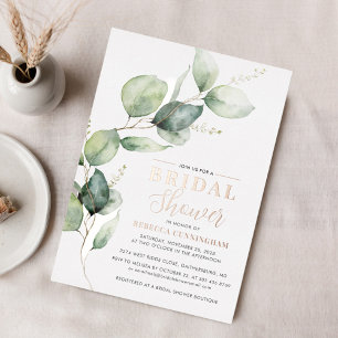 Eucalyptus Greenery Leaves Bridal Shower Silver