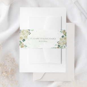 Eucalyptus Greenery Leaves Elegant Floral Wedding Invitation Belly Band