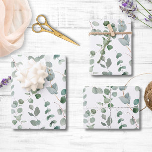 Eucalyptus Greenery Leaves Floral Pattern Wrapping Paper Sheet