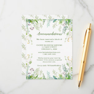 Eucalyptus Greenery Leaves Wedding Accommodations Enclosure Card