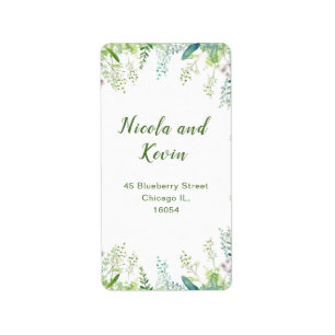 Eucalyptus Greenery Leaves Wedding Label