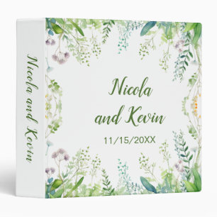 Eucalyptus Greenery Leaves Wedding  Photo Album Binder