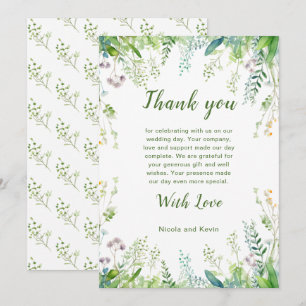 Eucalyptus Greenery Leaves Wedding  Thank You Card