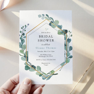Eucalyptus Greenery Love in Bloom Bridal Shower Invitation