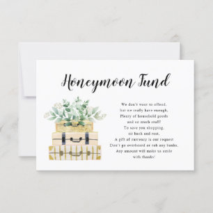 Eucalyptus Greenery Luggage Honeymoon Fund card